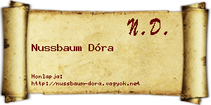 Nussbaum Dóra névjegykártya